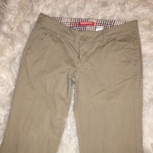 Khaki flare pants